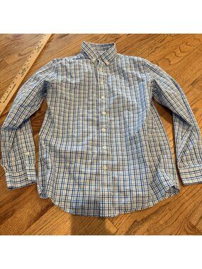Vineyard Vines Boys Long Sleeve Blue Plaid Shirt Large Size 16